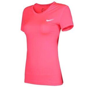 Hot Pink Dri-Fit Women's V-Neck Fitted Active Wear Athletic Shirt Size‎ Small